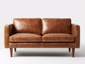 Sofás 2 plazas de cuero 170x88x82 cm - marrón claro - diseño moderno para salón