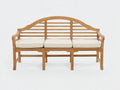 Banco de jardín de madera 150x60x95 cm - marrón natural y crema - diseño de 3 plazas con respaldo arqueado