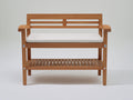 Banco de jardín de madera 110x55x90 cm - Marrón y blanco - Diseño de 2 plazas con estante inferior