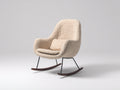 Mecedoras tapizadas 80 x 94 x 104 cm - beige y marrón - diseño moderno con respaldo alto y base curva