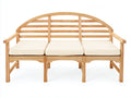 Banco de jardín de madera 150x60x90 cm - Marrón claro y crema - Diseño clásico de 3 plazas
