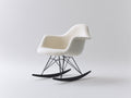 Mecedoras de tela bouclé 68x82x84 cm - Blanco roto y negro - Diseño envolvente con base metálica