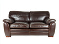 Sofás 2 plazas de cuero 165x90x88 cm - Marrón oscuro - Diseño clásico acolchado