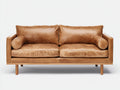 Sofás 2 plazas de cuero 175x90x83 cm - marrón claro - diseño moderno para salón