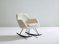 Mecedoras tapizadas 78x85x90 cm - blanco crema-negro - diseño envolvente con base metálica