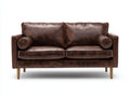 Sofás 2 plazas de cuero 172x89x84 cm - marrón oscuro - diseño moderno para salón