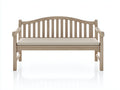 Banco de jardín de madera 120x60x90 cm - madera natural y beige - respaldo curvo con reposabrazos