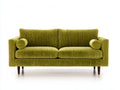 Sofás 2 plazas de pana 180x88x85 cm - Verde oliva - Diseño moderno con patas elevadas